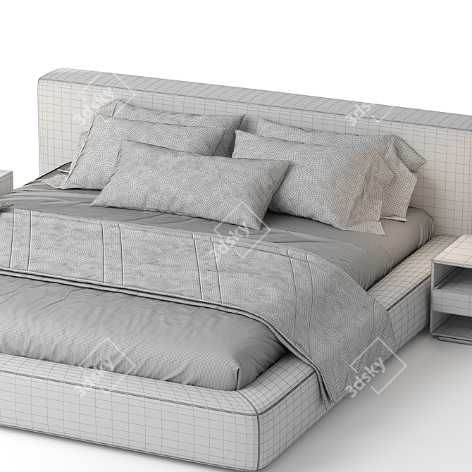  RH Cloud Platform Bed: Modern Design 3D model image 4