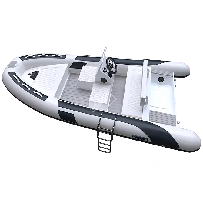 Rib Boat 3D Model  White/Beige/Dark Blue 3D model image 2