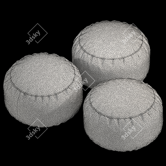 My Darling Pink Beanbag Ottoman 3D model image 5