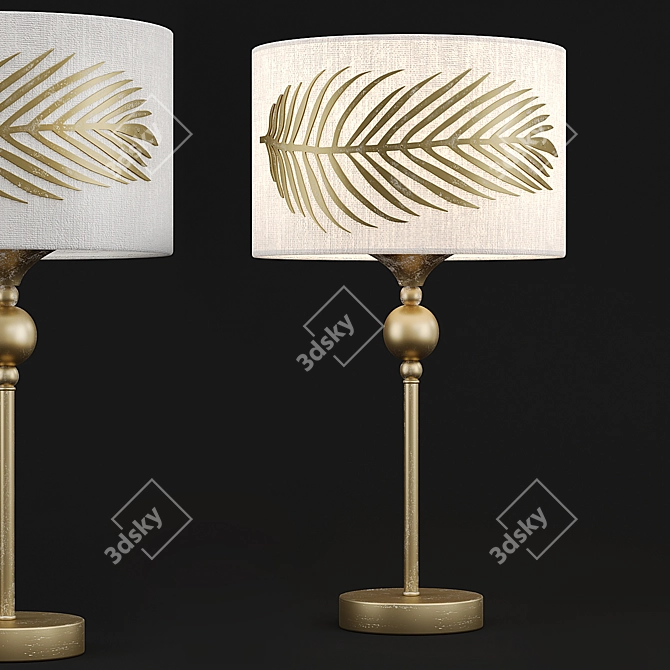 Golden Palm Table Lamp Entwined 3D model image 1