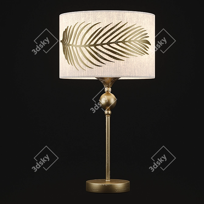 Golden Palm Table Lamp Entwined 3D model image 3