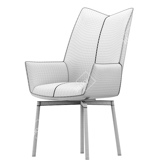 Renzo Chair: Modern White Design 3D model image 2