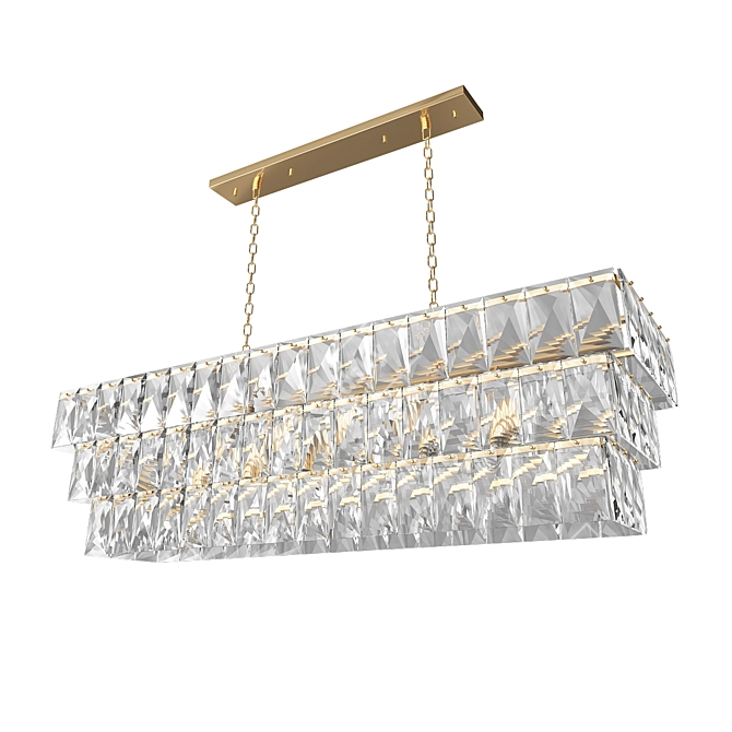 Luxury Crystal Chandelier Illuminates 3D model image 1