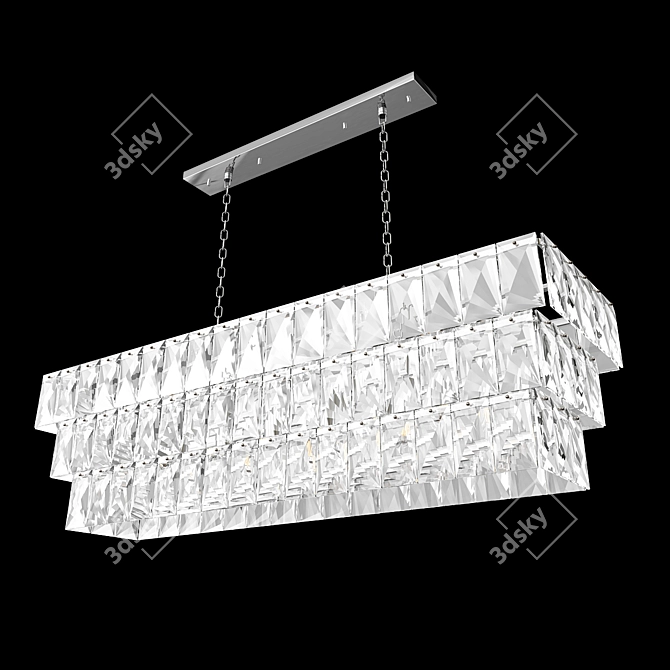 Luxury Crystal Chandelier Illuminates 3D model image 3