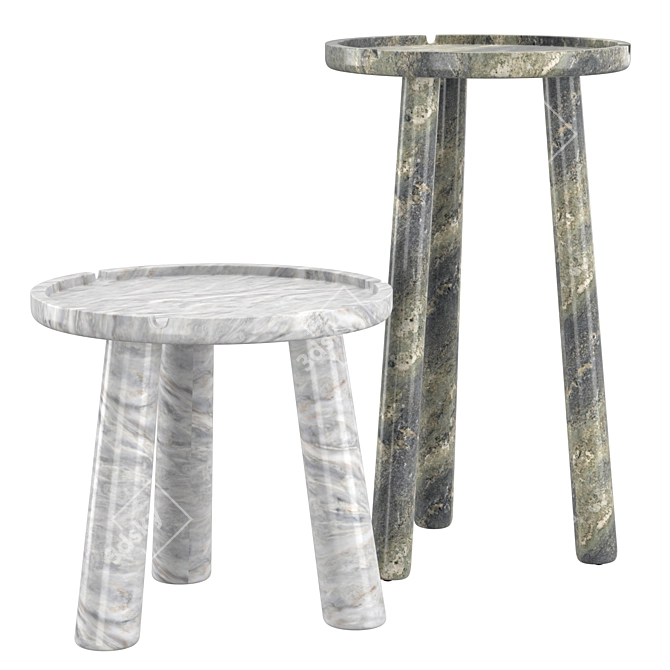  Marble Round Coffee Table 3D model image 1