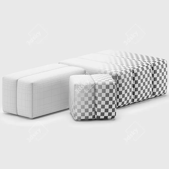 Contemporary GRANT Poufs Set, Domkapa 3D model image 6