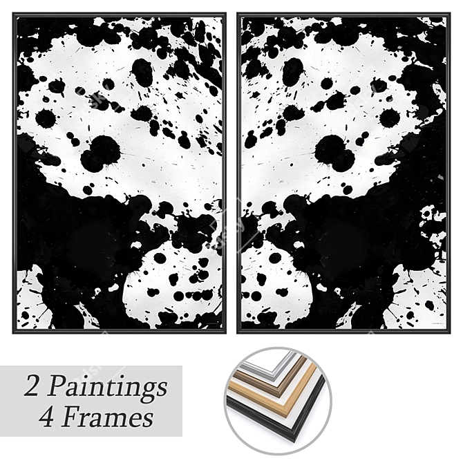 Set of Wall Art with Frames 3D model image 1