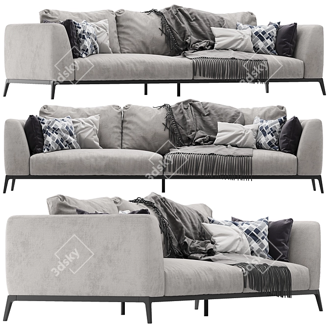 Elegant Flou OLIVER Sofa Set 3D model image 15