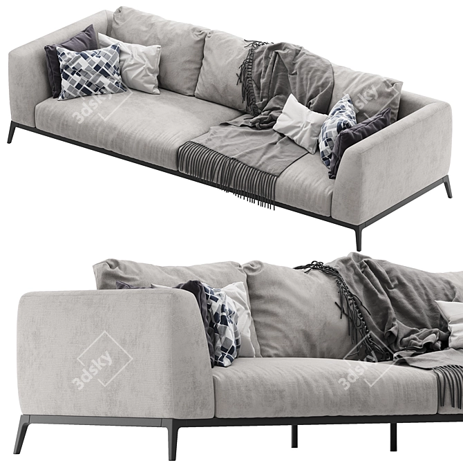 Elegant Flou OLIVER Sofa Set 3D model image 1