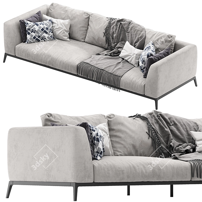 Elegant Flou OLIVER Sofa Set 3D model image 6