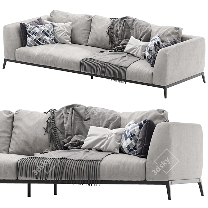 Elegant Flou OLIVER Sofa Set 3D model image 9