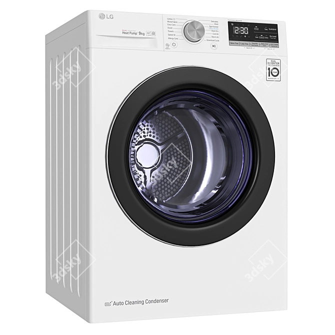 LG Washing & Dryer Set, Smart 3D model image 2