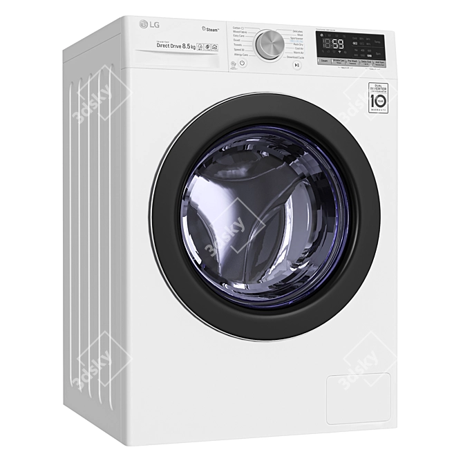 LG Washing & Dryer Set, Smart 3D model image 3