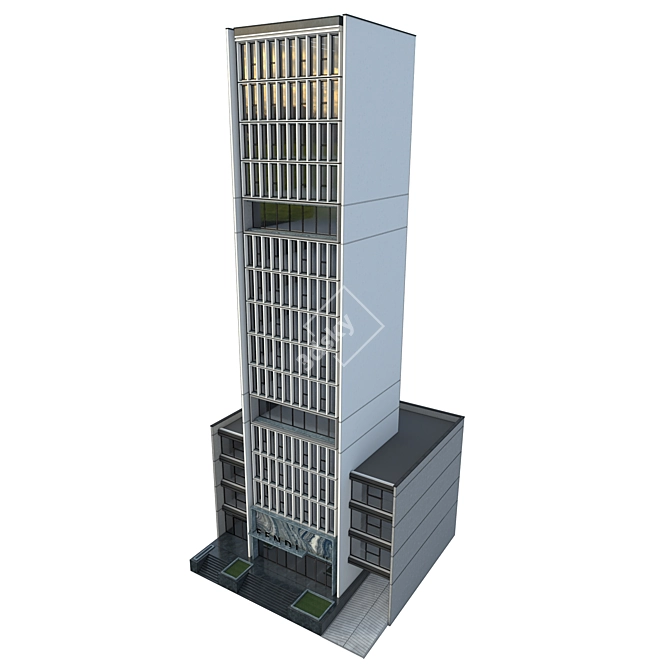 Precise Office Building Model 3D model image 5