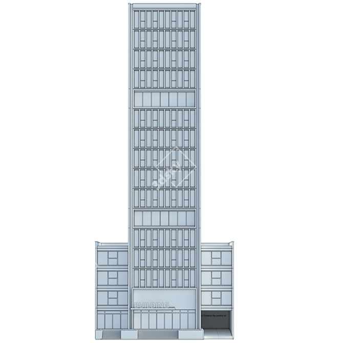 Precise Office Building Model 3D model image 10