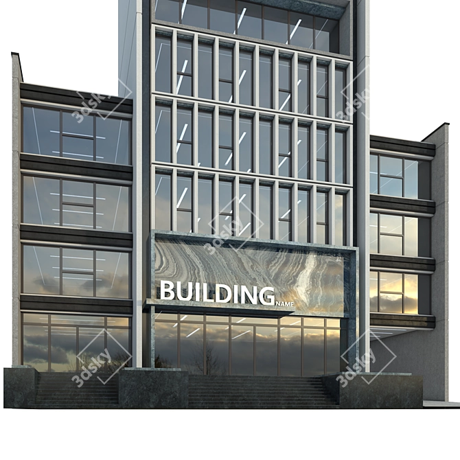 Precise Office Building Model 3D model image 11