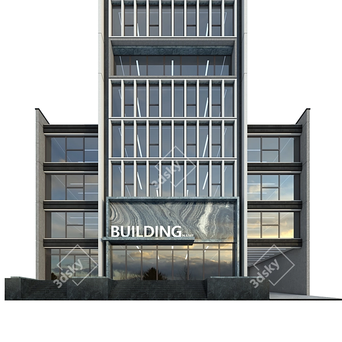 Precise Office Building Model 3D model image 12