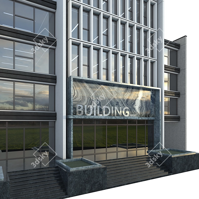 Precise Office Building Model 3D model image 15