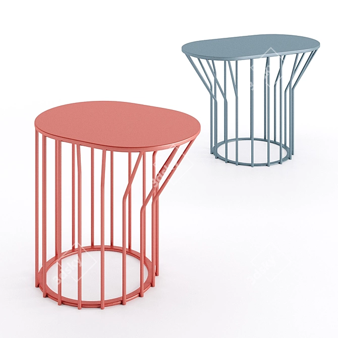 Colorful Steel Outdoor Coffee Tables 3D model image 1