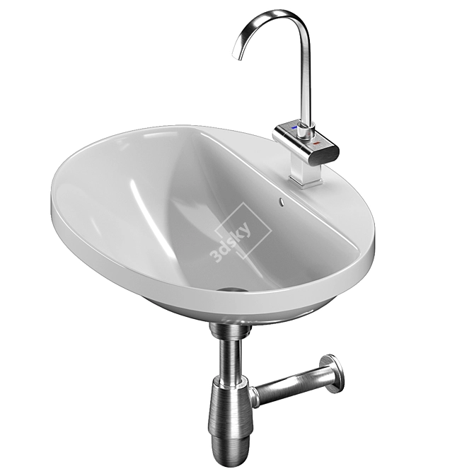 Geberit Variform Washbasin with Shelf 3D model image 2