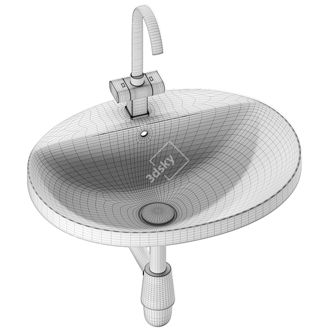 Geberit Variform Washbasin with Shelf 3D model image 4