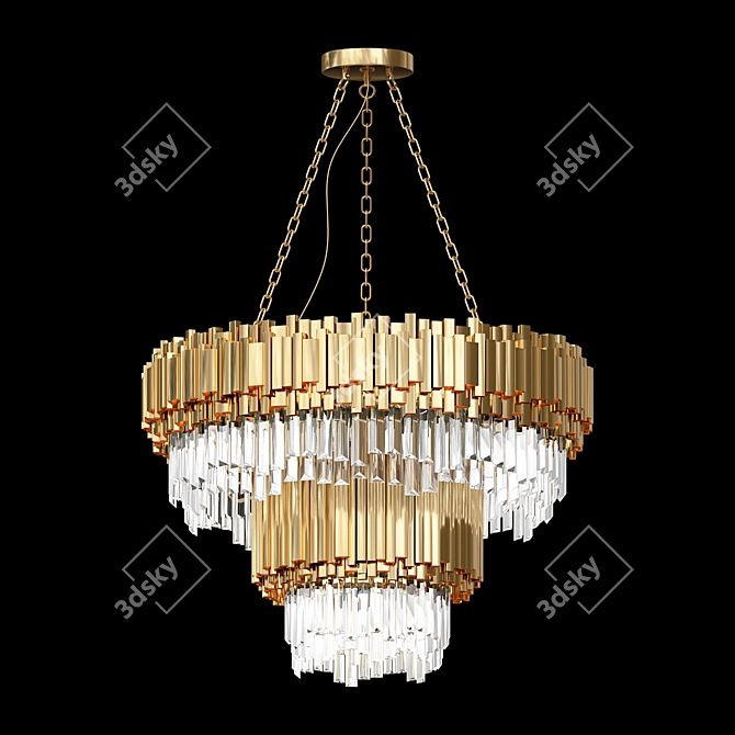 Luxury Crystal Chandelier Fixture 3D model image 1