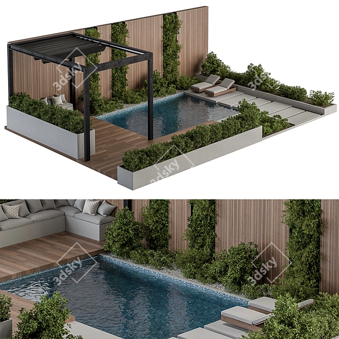 Outdoor Oasis Furniture Set 3D model image 2