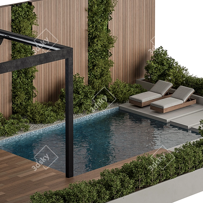 Outdoor Oasis Furniture Set 3D model image 4