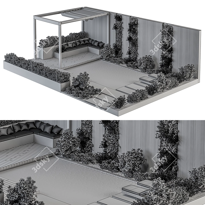 Outdoor Oasis Furniture Set 3D model image 5