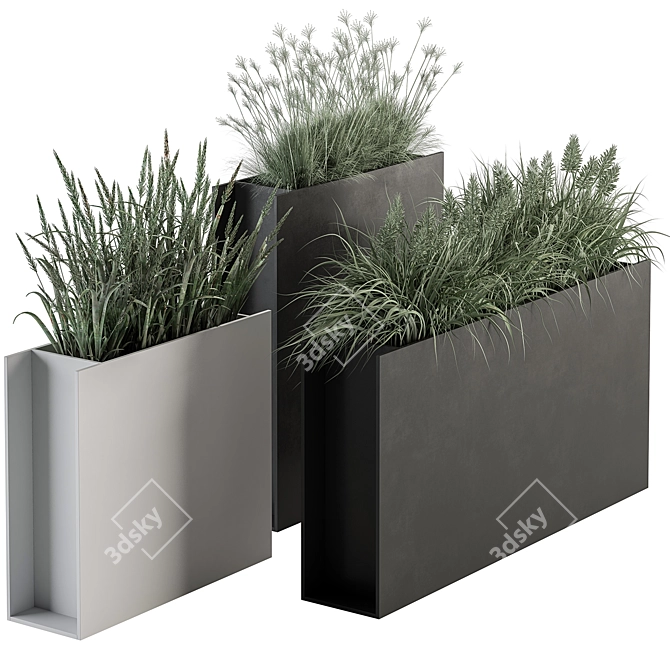 Plants in Outdoor Box Display 3D model image 1