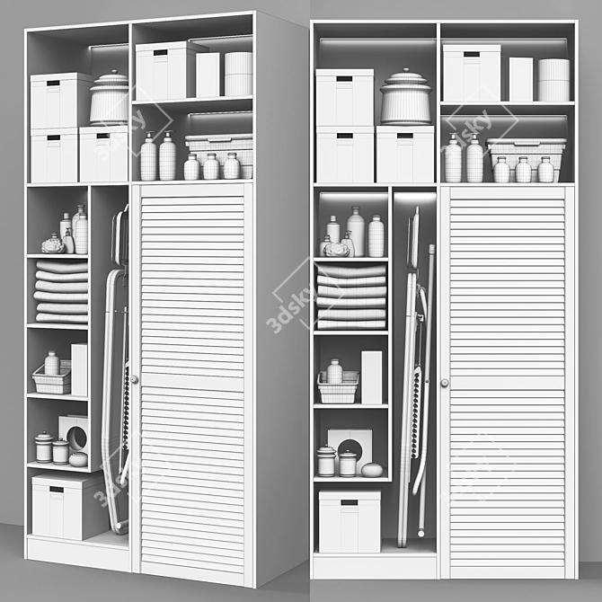 Laundry and Bathroom Cabinet Kit 3D model image 12