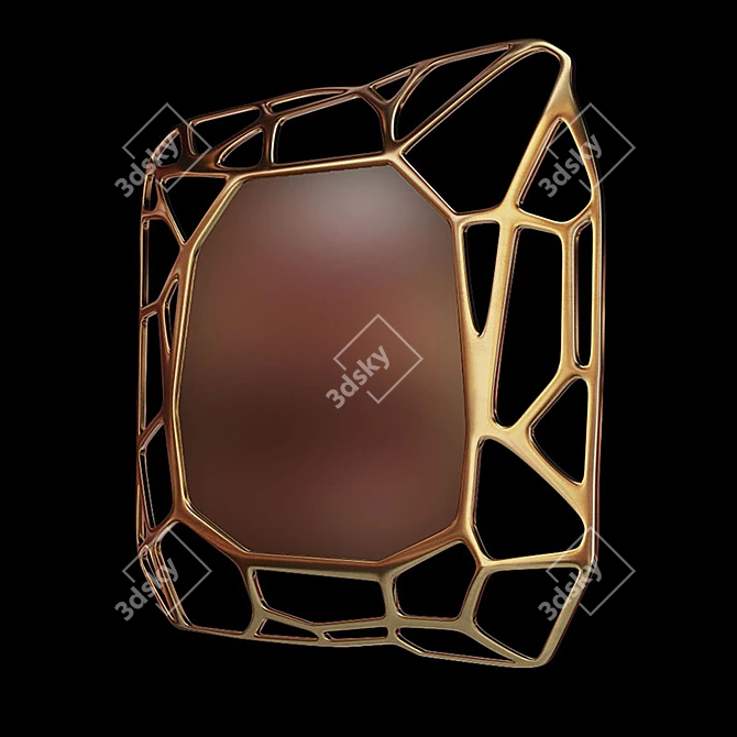 Modern Net Design Wall Mirror 3D model image 2