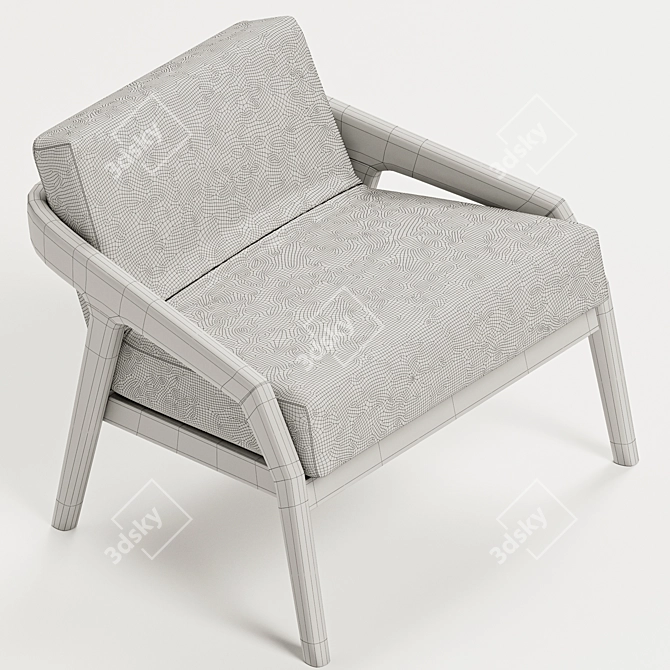 Luxury Leather Lounge Armchair 3D model image 3