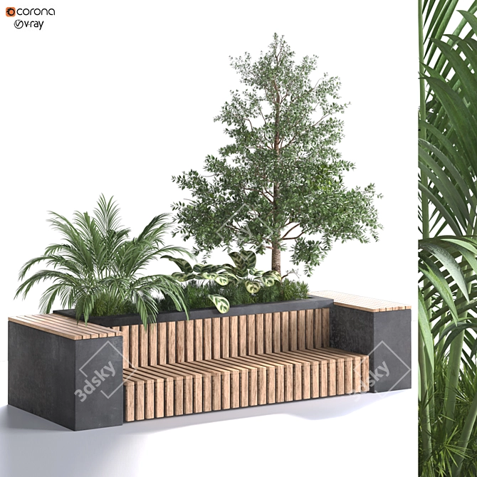 Modern Greenery Box Set 323 3D model image 1