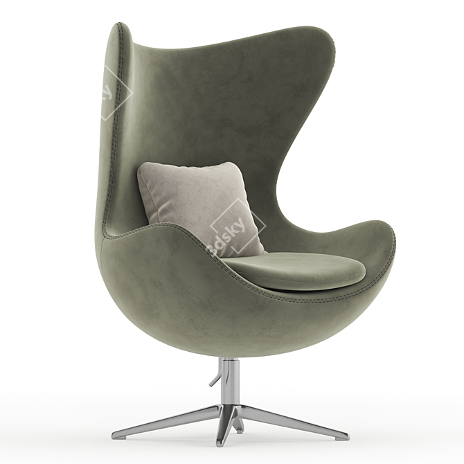 Modern Egg Chair Furniture Design 3D model image 3