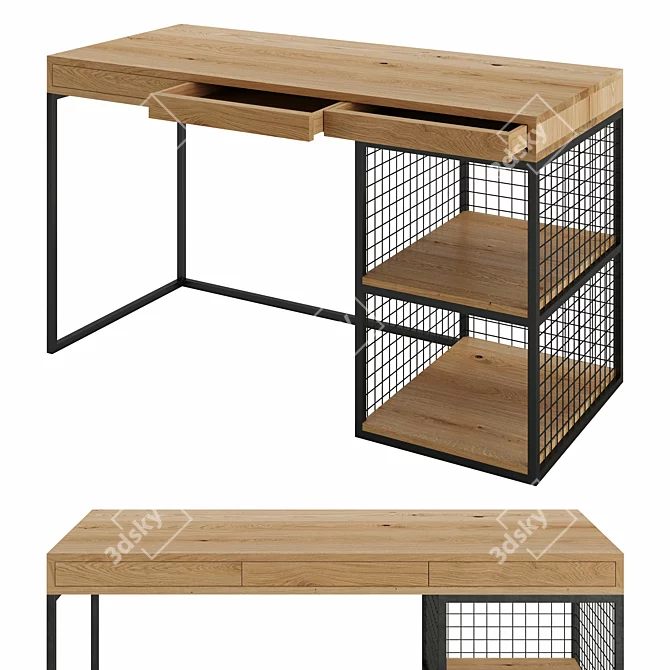 Sleek GRID Desk by mLOFT 3D model image 1