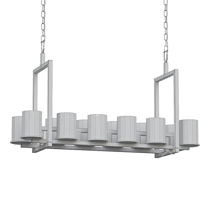 Dakota 49" 17-Light Black Chandelier 3D model image 2