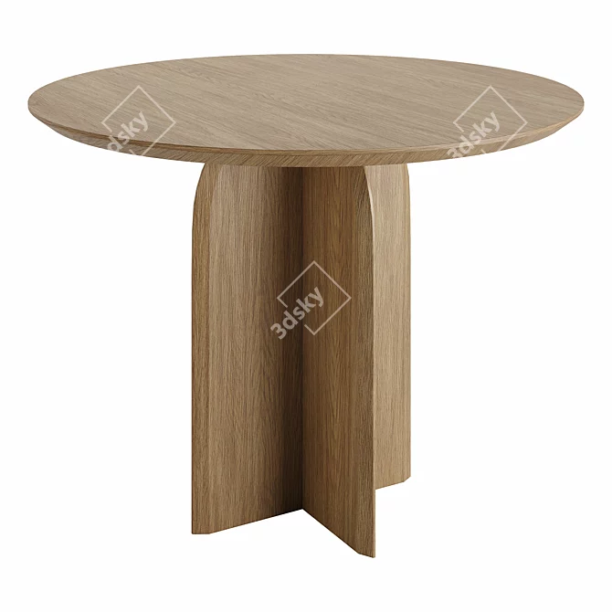 Modern Round Dining Table, Homary 3D model image 5