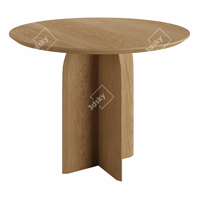 Modern Round Dining Table, Homary 3D model image 6