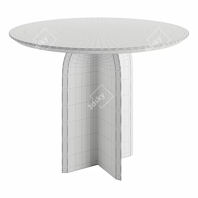 Modern Round Dining Table, Homary 3D model image 7