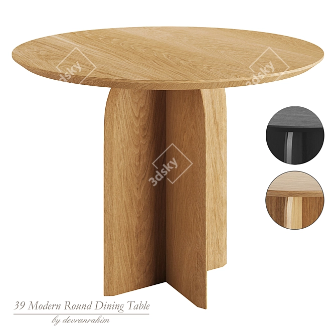 Modern Round Dining Table, Homary 3D model image 8