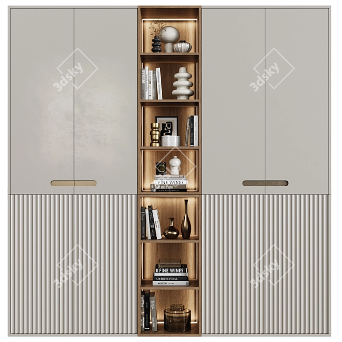 Modern Style Wardrobes Set 50 3D model image 1