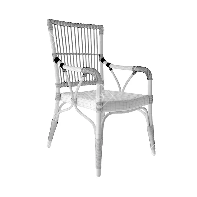 Sika Rattan Piano Chair 3D model image 2