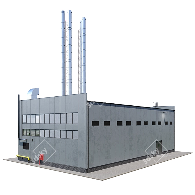 Gas Boiler House Model 3D model image 3