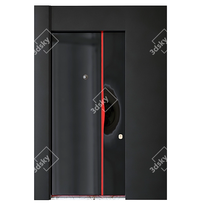 Modern Villa Glass Entrance Door 3D model image 1