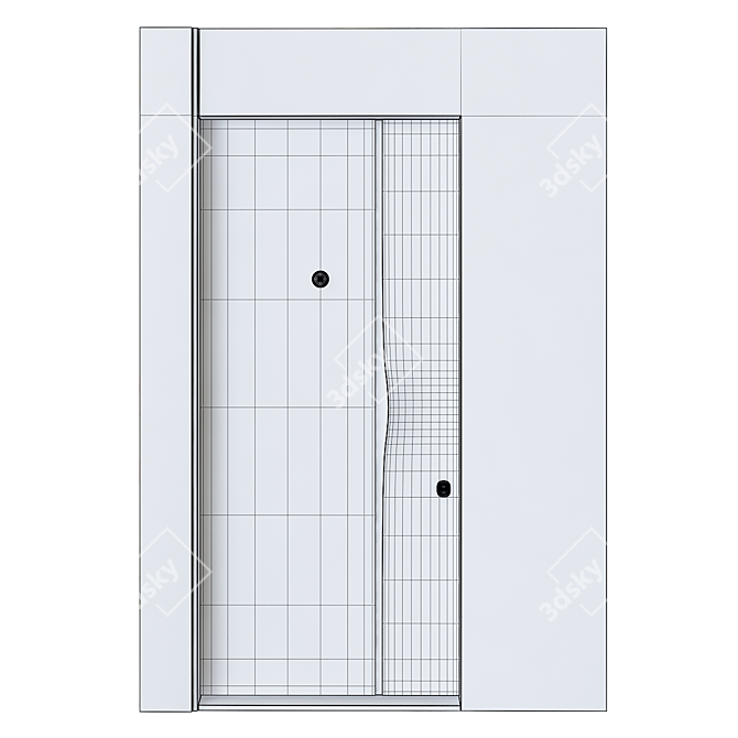 Modern Villa Glass Entrance Door 3D model image 2