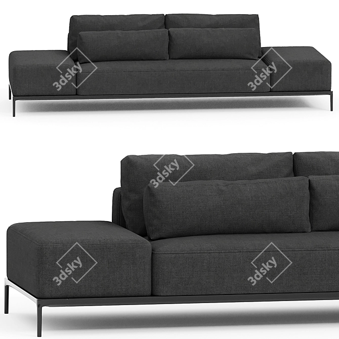 Modern Modular Dizzy Sectional Sofa 3D model image 1