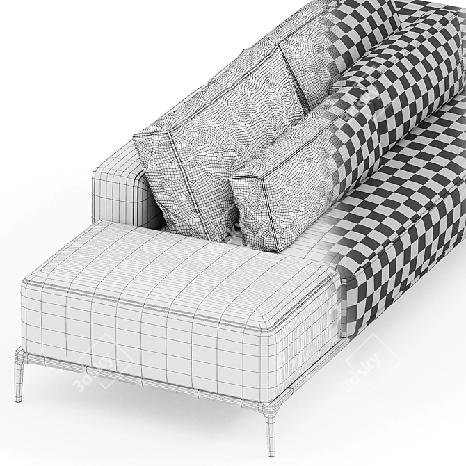 Modern Modular Dizzy Sectional Sofa 3D model image 4