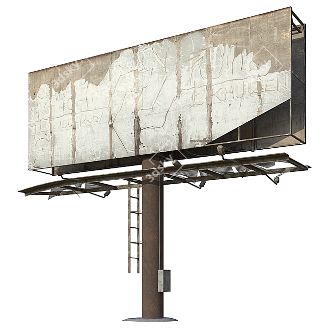 Vintage Billboard 3D Model Collaboration 3D model image 1