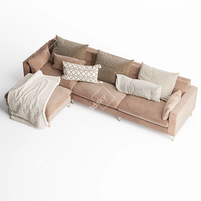 Contemporary 4-5 Seater Sofa Set 3D model image 3